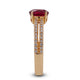 1.2ct Ruby ring with 0.23tct Diamond accents set in 14K yellow gold