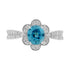 1.99ct Blue Zircon Ring With 0.34tct Diamonds Set In 14kt White Gold
