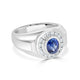 1.82ct SApphire Ring with 0.46tct Diamonds set in 14K White Gold