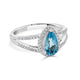 1.23ct Aquamarine ring with 0.44tct diamonds set in 14K white gold