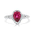 1.29ct Tourmaline ring with 0.41tct diamonds set in 14kt white gold