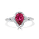 1.29ct Tourmaline ring with 0.41tct diamonds set in 14kt white gold