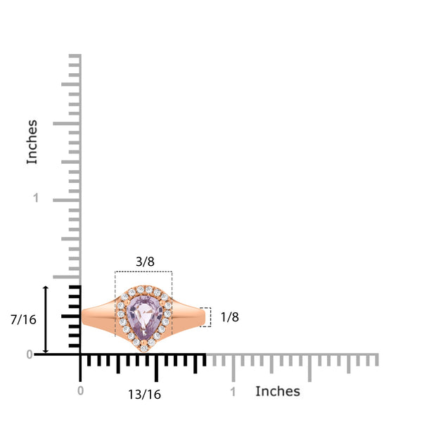 1.02ct Sapphire Rings with 0.14tct diamonds set in 14KT rose gold