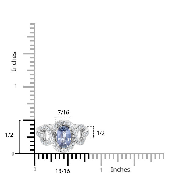 1.56ct Sapphire Rings with 0.36tct diamonds set in 18KT white gold