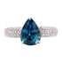 4.24ct Blue Zircon Rings with 0.43ct diamonds set in 14K white gold