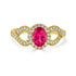 1.22ct Spinel ring with 0.27tct diamonds set in 14K yellow gold