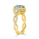 4.35Ct Blue Zircon With 0.57Tct Diamonds Set In 14K Yellow Gold