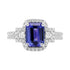 2.14ct Tanzanite With 0.53tct Diamonds Set In 14kt White Gold