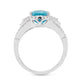 4.99ct Blue Zircon Ring With 0.47tct Diamonds Set In 14kt White Gold