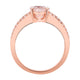 1.62ct Morganite Ring With 0.34tct Diamonds Set In 14kt Rose Gold