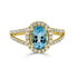 1.54ct Aquamarine ring with 0.53tct diamonds set in 14K yellow gold