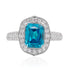 4.08ct Blue Zircon Ring With 0.47tct Diamonds Set In 14kt White Gold