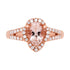 1.35ct Morganite Ring With 0.33tct Diamonds Set In 14kt Rose Gold