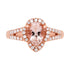 1.35ct Morganite Ring With 0.33tct Diamonds Set In 14kt Rose Gold