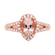 1.35ct Morganite Ring With 0.33tct Diamonds Set In 14kt Rose Gold