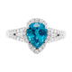 2.96ct Blue Zircon Ring With 0.33tct Diamonds Set In 14kt White Gold