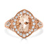 2.38ct Morganite ring with 0.67tct diamonds set in 14kt rose gold