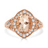 2.38ct Morganite ring with 0.67tct diamonds set in 14kt rose gold