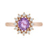 1.39ct Sapphire Ring With 0.33tct Diamonds Set In 14kt Rose Gold
