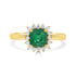 1.17ct Emerald ring with 0.21tct diamonds set in 14kt yellow gold