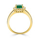 1.17ct Emerald ring with 0.21tct diamonds set in 14kt yellow gold