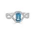 0.80ct Aquamarine ring with 0.40tct diamonds set in 14K white gold