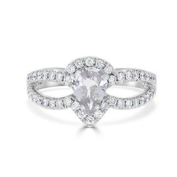 0.91ct Sapphire Rings with 0.44tct diamonds set in 14KT white gold