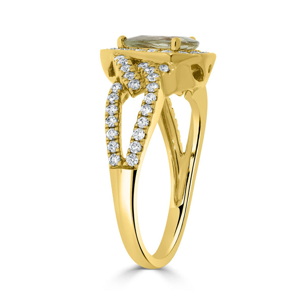 0.93ct Sapphire Rings with 0.54tct diamonds set in 14KT yellow gold
