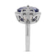 8.89Ct Oval Tanzanite Ring With 0.47Tct Diamonds In 14K White Gold