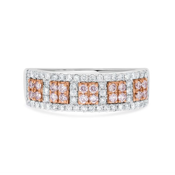 0.35tct Yellow Diamond Ring With 0.22tct Diamonds Set In 18k Two Tone Gold