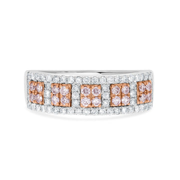 0.35tct Yellow Diamond Ring With 0.22tct Diamonds Set In 18k Two Tone Gold