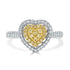 0.21tct Yellow Diamond ring with 0.50tct diamonds set in 18kt two tone gold