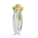 0.29tct Yellow Diamond ring with 0.30tct accent diamonds set in 18K two tone gold