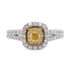 0.27Ct Yellow Diamond Ring With 0.62Tct Diamonds In 18K Two Tone Gold