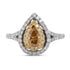 0.53Ct Yellow Diamond Ring With 0.61Tct Diamonds In 18k Two Tone Gold