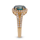 4.86ct Blue Zircon Rings with 0.54tct Diamond accents set in 14K yellow gold