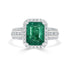 3.17ct Emerald Ring with 0.59tct Diamonds set in 14K White Gold