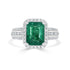 3.17ct Emerald Ring with 0.59tct Diamonds set in 14K White Gold