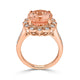 7.39ct Morganite ring with 0.53tct diamonds set in 14K rose gold