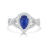 1.13ct Sapphire Ring with 0.34tct Diamond s set in 14K White Gold