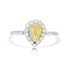 0.16 Yellow Diamond Rings with 0.53tct Diamond set in 14K Two Tone Gold