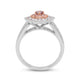 0.12Ct Pink Diamond Ring With 0.63Ct Diamonds In 18K Two Tone Gold