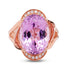 12.92Ct Kunzite Ring With 0.16Ct Diamonds In 14K Rose Gold