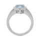 1.48ct Aquamarine ring with 0.55tct diamonds set in 14K white gold