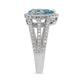 1.48ct Aquamarine ring with 0.55tct diamonds set in 14K white gold