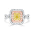 0.13tct Yellow Diamond Ring with 0.73tct Diamonds set in 14K Two Tone Gold