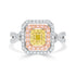0.13tct Yellow Diamond Ring with 0.73tct Diamonds set in 14K Two Tone Gold