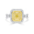 0.15tct Yellow Diamond Ring with 0.75tct Diamonds set in 14K Two Tone gold