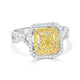 0.15ct Yellow Diamond Rings with 0.75tct Diamond set in 14K Two Tone Gold