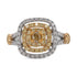 0.19Ct Yellow Diamond Ring With 0.77Tct Diamonds In 18k Two Tone Gold